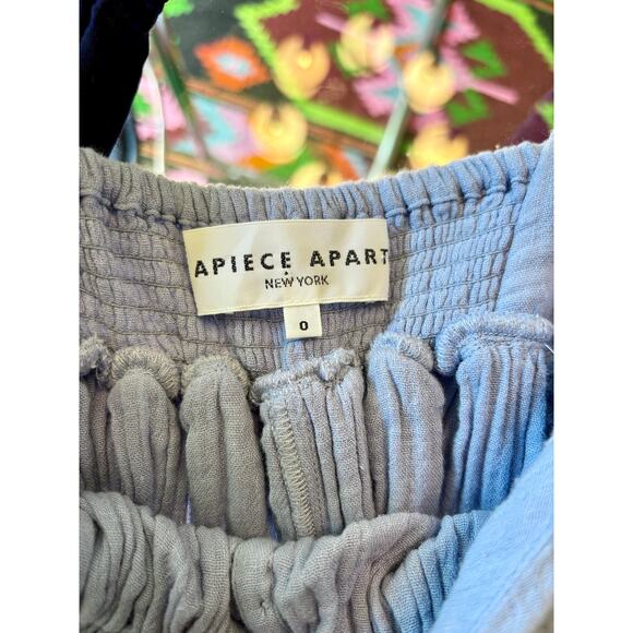 Apiece Apart Blue Cotton Gauze Ruffle Dress -- Size XS/S - Picture 5 of 5